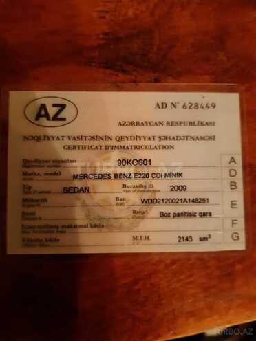 Mercedes E 220 2009, 470,000 km - 2.2 l - Bakı