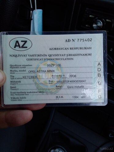 Opel Astra 2008, 134,000 km - 1.4 l - Bakı