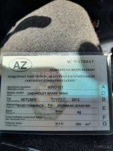 Chevrolet Spark 2012, 90,000 km - 1.0 l - Bakı