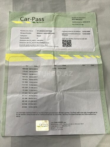 Renault Grand Scenic 2009, 190,000 km - 1.5 l - Bakı