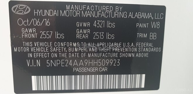 Hyundai Sonata 2017, 27,000 km - 1.6 l - Bakı