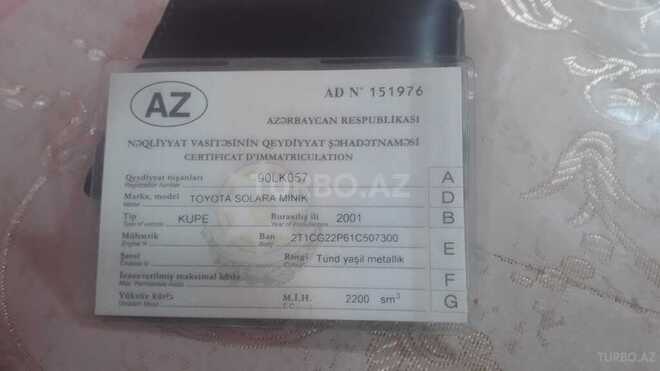 Toyota Solara 2001, 250,000 km - 2.2 l - Bakı