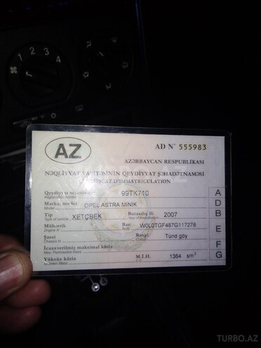 Opel Astra 2007, 298 km - 1.4 l - Gəncə