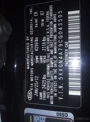 Kia Optima 2012, 109,000 km - 2.4 l - Bakı