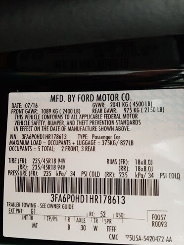 Ford Fusion 2017, 56,000 km - 1.5 l - Bakı
