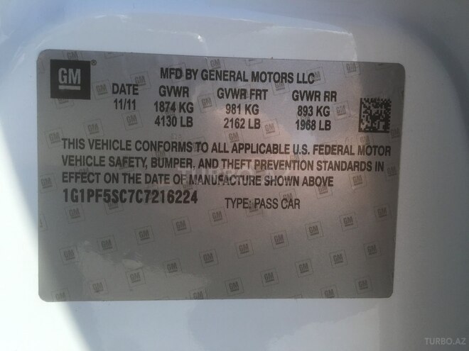 Chevrolet Cruze 2011, 103,000 km - 1.4 л - Bakı