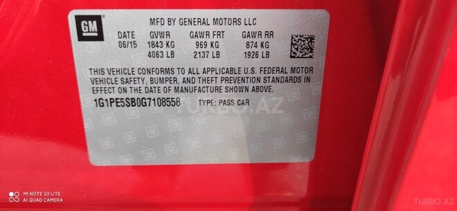 Chevrolet Cruze 2015, 216,000 km - 1.4 l - Bakı
