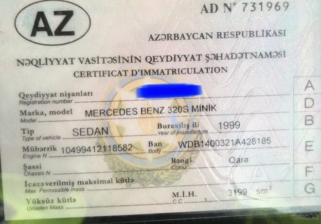 Mercedes S 320 1999, 420,000 km - 3.2 l - Bakı