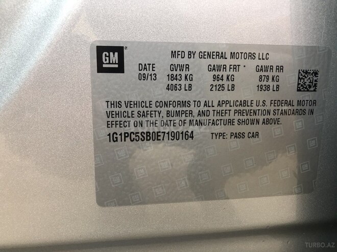 Chevrolet Cruze 2013, 107,000 km - 1.4 l - Bakı