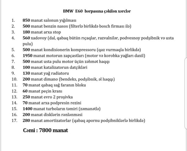 BMW 535 2008, 219,000 km - 3.0 л - Bakı