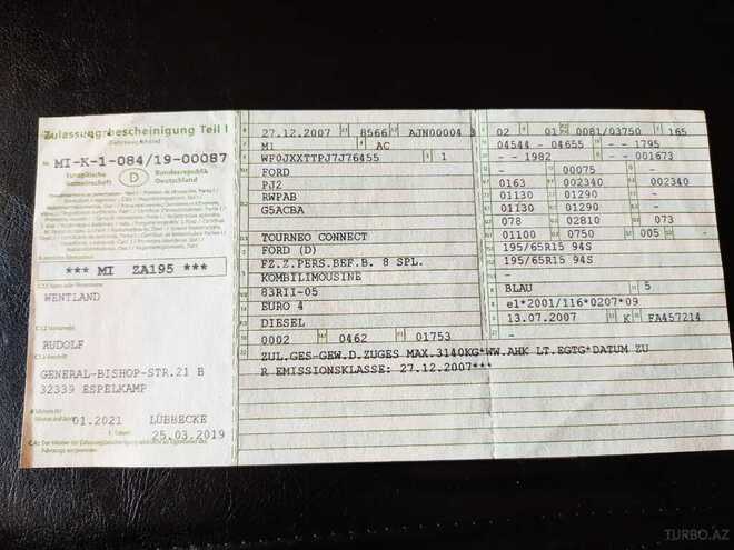 Ford Tourneo Connect 2007, 259,000 km - 1.8 l - Bakı