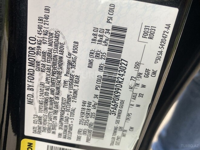 Ford Fusion 2013, 208,000 km - 2.0 l - Bakı