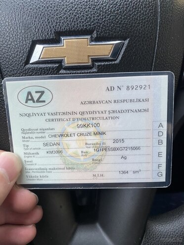 Chevrolet Cruze 2015, 127,000 km - 1.4 л - Bakı