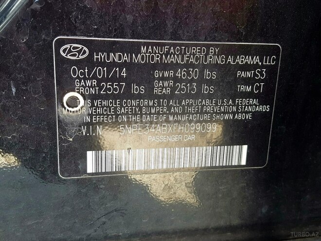 Hyundai Sonata 2014, 51,500 km - 2.0 l - Bakı