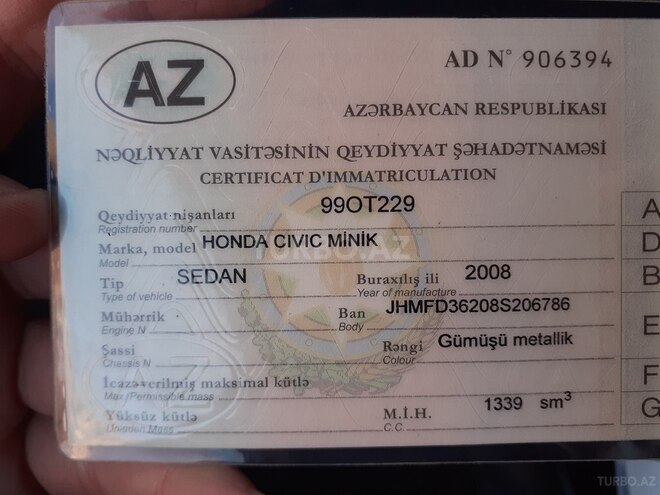 Honda Civic 2008, 75,279 km - 1.4 l - Bakı