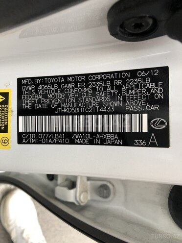 Lexus CT 200h 2012, 79,000 km - 1.8 l - Bakı