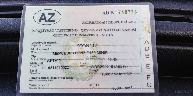 Mercedes C 180 1999, 332,000 km - 1.8 л - Bakı
