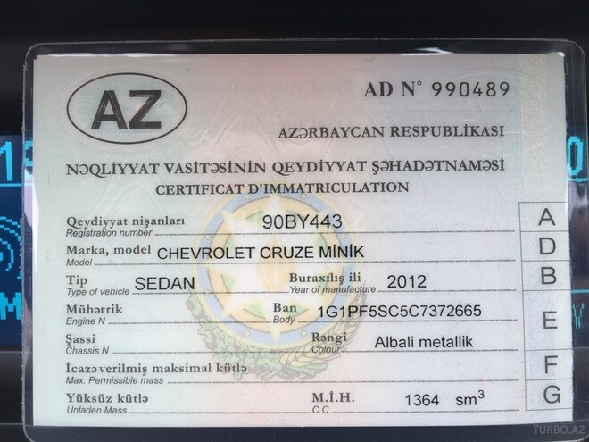 Chevrolet Cruze 2012, 157,000 km - 1.4 l - Bakı