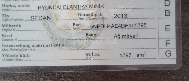 Hyundai Elantra 2013, 153,000 km - 1.8 l - Bakı