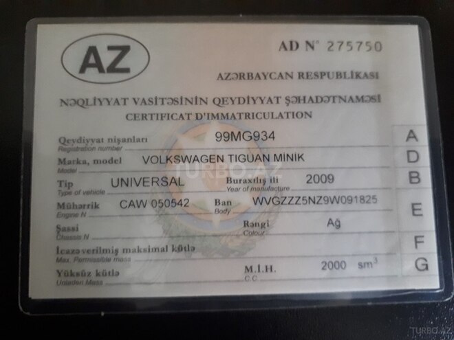 Volkswagen Tiguan 2009, 125,890 km - 2.0 l - Bakı