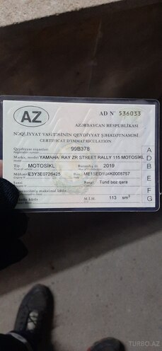 Yamaha RAY-ZR 2019, 28,500 km - 0.1 l - Bakı