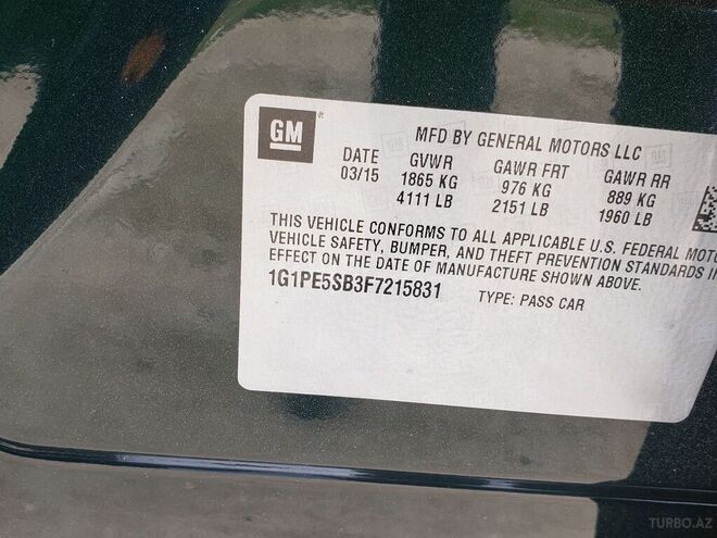 Chevrolet Cruze 2015, 89,000 km - 1.4 l - Bakı