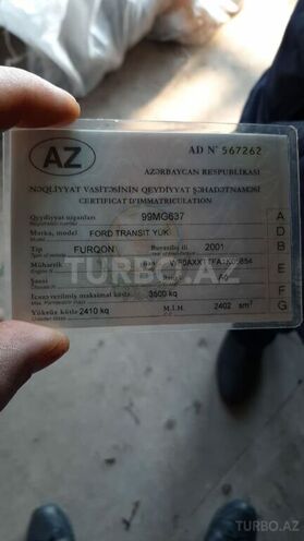 Ford Transit 2001, 400,500 km - 2.4 l - Bakı