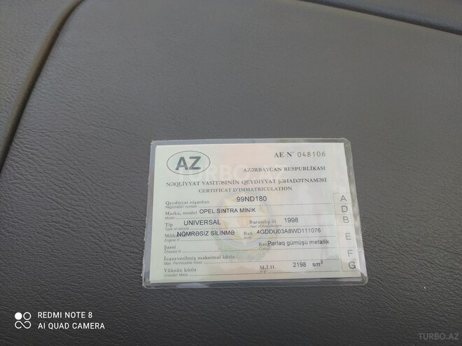 Opel Sintra 1998, 157,039 km - 2.2 l - Sumqayıt
