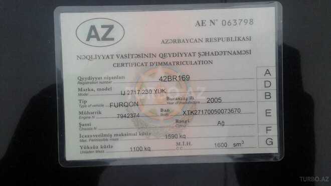 IJ 2717 2005, 167,483 km - 1.6 л - Masallı