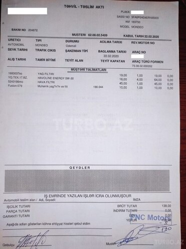 Ford Fusion 2013, 199,000 km - 1.5 л - Bakı
