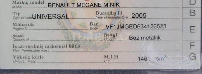 Renault Megane Scenic 2005, 194,000 km - 1.5 л - Bakı