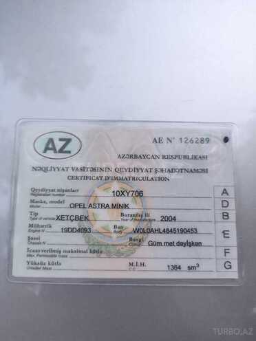 Opel Astra 2004, 153,000 km - 1.4 л - Mingəçevir