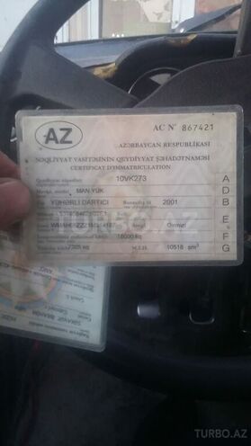 MAN TGA 18.480 2001, 823,385 km - 13.0 l - Bakı
