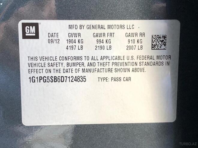 Chevrolet Cruze 2013, 109,000 km - 1.4 l - Bakı