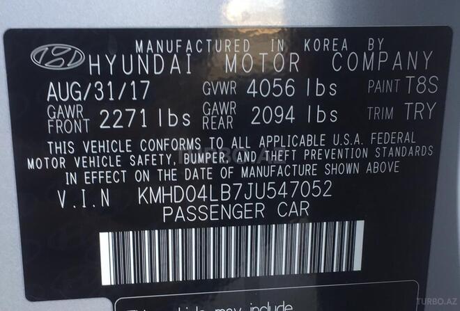 Hyundai Elantra 2017, 41,497 km - 1.6 l - Bakı