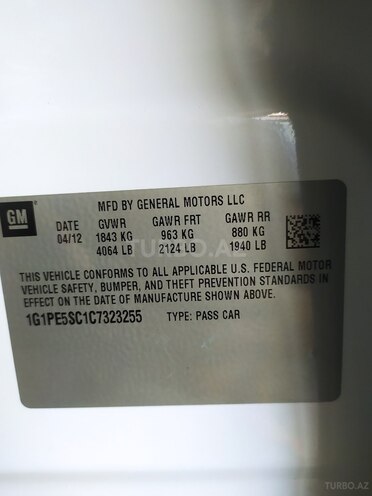 Chevrolet Cruze 2012, 125,500 km - 1.4 l - Zaqatala