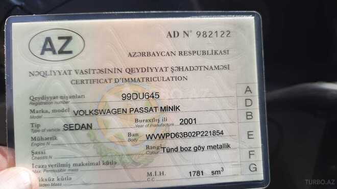 Volkswagen Passat 2001, 202,539 km - 1.8 л - Bakı