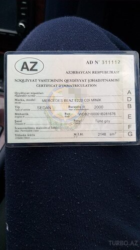 Mercedes E 220 2000, 400,000 km - 2.2 l - Bakı