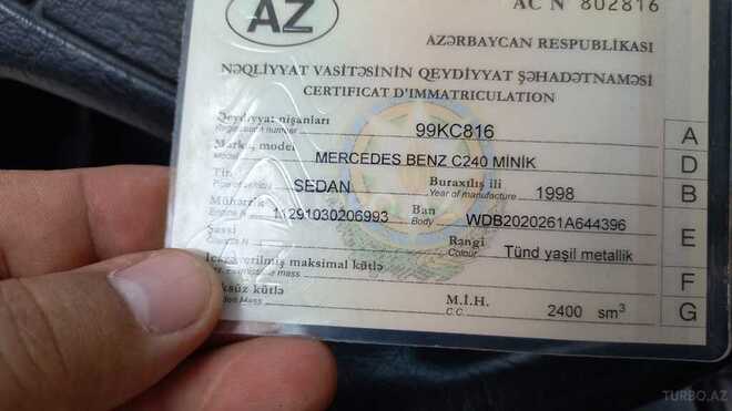 Mercedes C 240 1998, 357,895 km - 2.4 l - Bakı