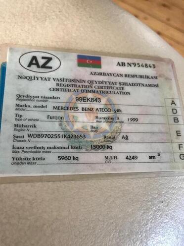Mercedes Atego 1218 1999, 650,000 km - 4.3 л - Bakı