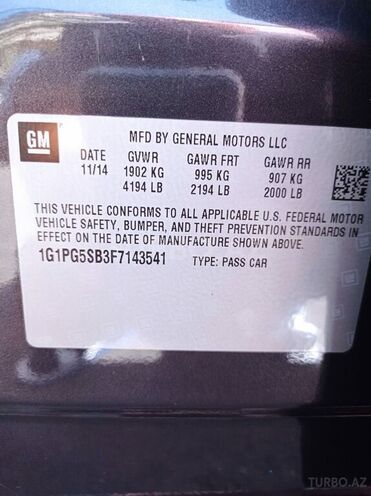 Chevrolet Cruze 2015, 129,000 km - 1.4 l - Bakı