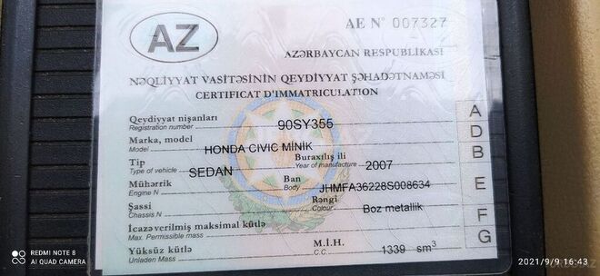 Honda Civic 2007, 432,782 km - 1.3 l - Bakı