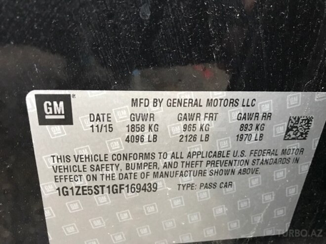 Chevrolet Malibu 2015, 119,000 km - 1.5 l - Bakı