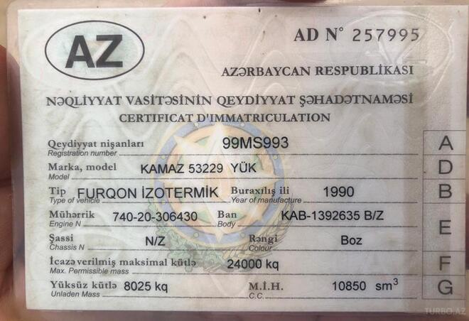 KamAz 53229 1990, 220,000 km - 11.0 l - Bakı