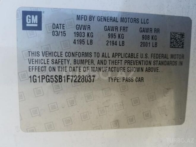 Chevrolet Cruze 2015, 205,000 km - 1.4 л - Gəncə