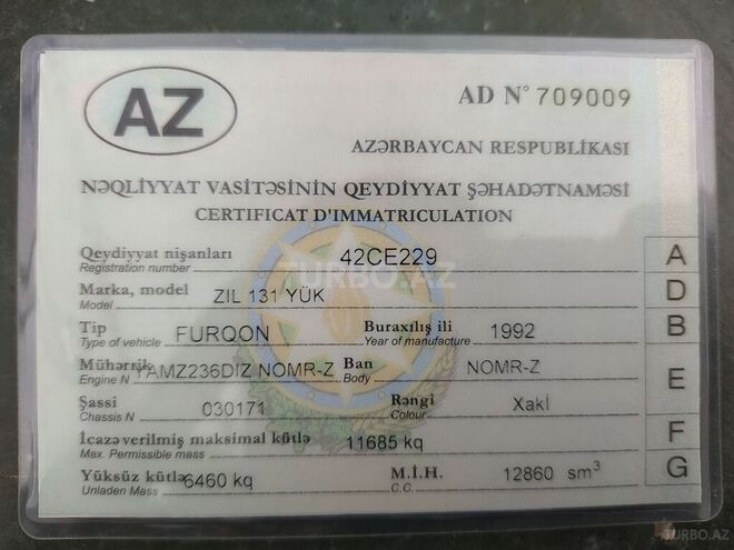 ZIL 131 1992, 548,631 km - 6.0 л - Lənkəran