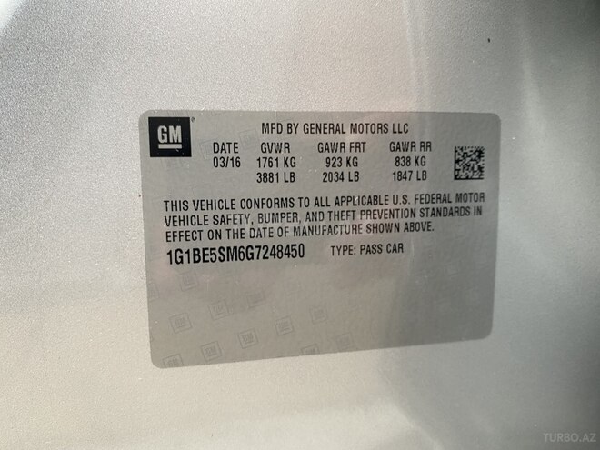 Chevrolet Cruze 2016, 55,000 km - 1.4 л - Bakı