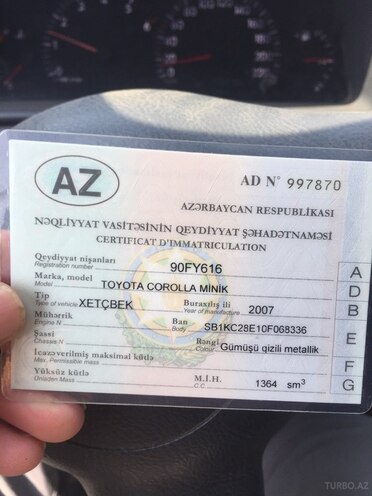 Toyota Corolla 2007, 173,000 km - 1.4 l - Masallı