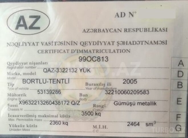 GAZ 330232-744 2005, 287,000 km - 2.5 l - Cəlilabad