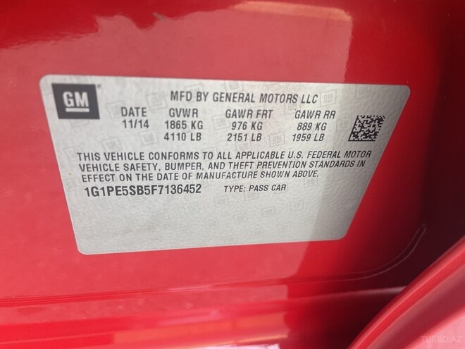 Chevrolet Cruze 2014, 160,000 km - 1.4 l - Bakı
